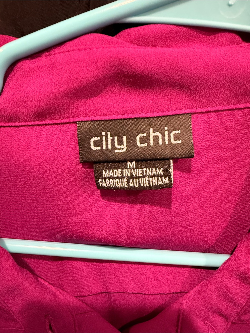 City Chic Women's Button-Front Shirt Dress/Tunic in Magenta Pink - Picture 5 of 5